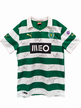 Camiseta Puma Sporting CP Primera Equipación 2013/2014 Firmada por la Plantilla - Verde/Blanca - Talla L