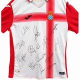 Camiseta Joma RCD Espanyol 2015/16 Talla L Segunda Equipación Blanca Cruz Roja – JUGUETE USADO CON FIRMAS (Sergio García, Caicedo, Asensio, etc.)