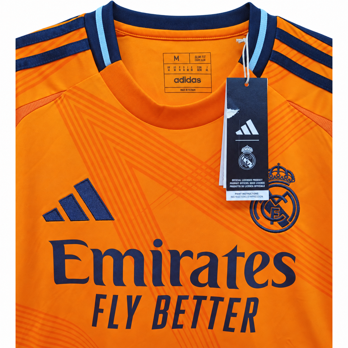 Camiseta Adidas Real Madrid Segunda Equipación 2024/2025 Versión Fan - Naranja - Talla M