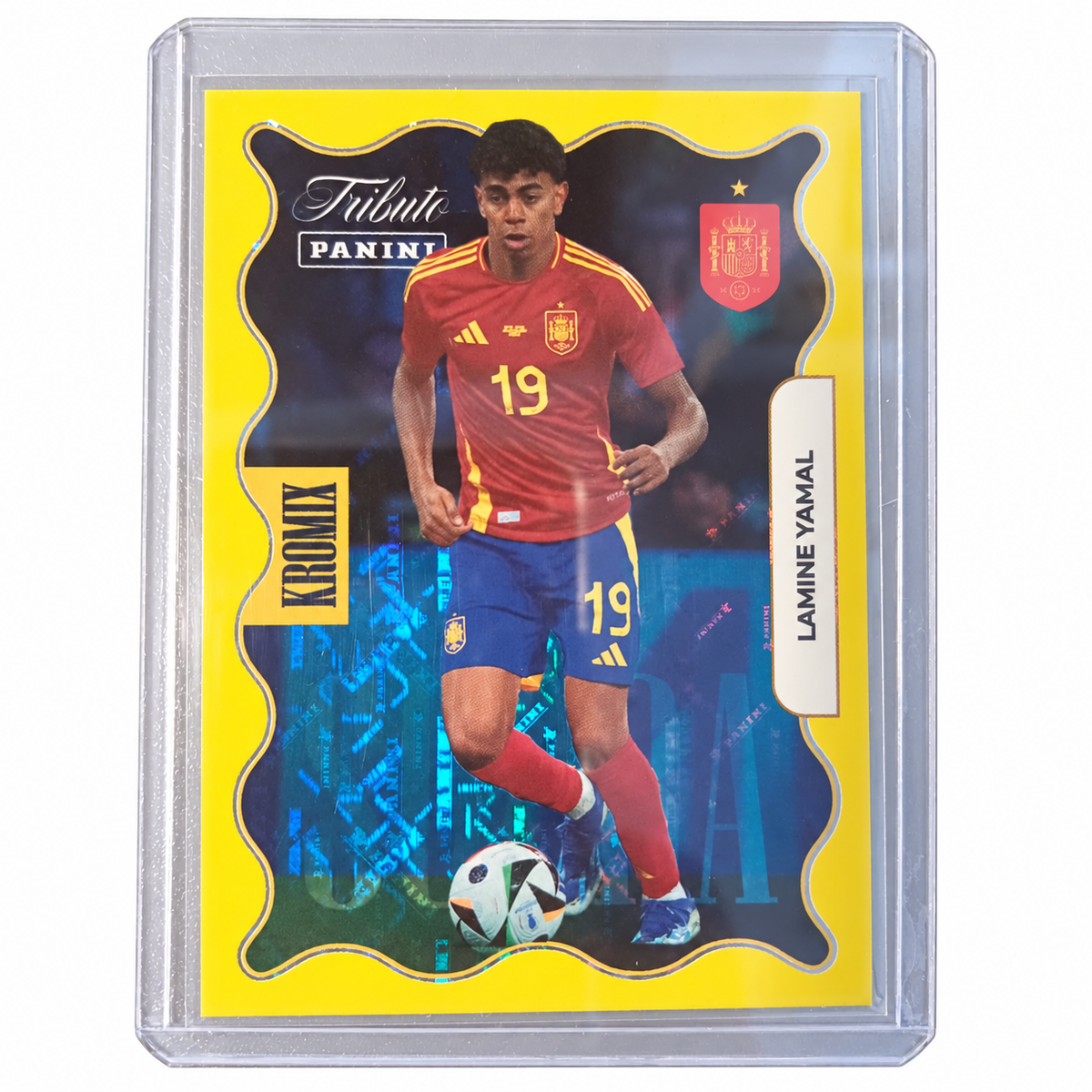 Carta Panini Tributo Selección Española 2026 Lamine Yamal Supra Kromix Gold #KO79 - Serie Fenómeno