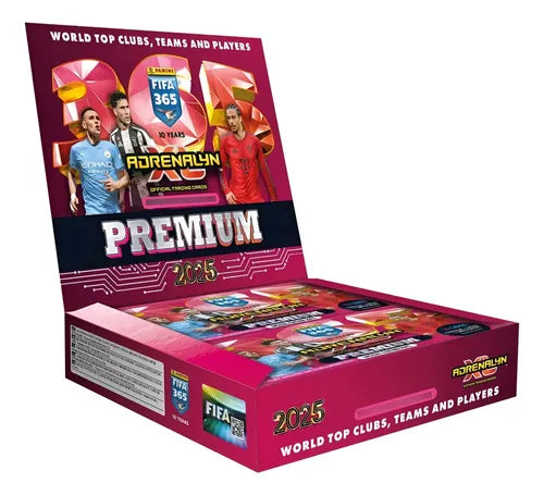 Caja de Sobres Premium Panini FIFA 365 Adrenalyn XL 2025 (Año 2024) – Display Coleccionista de 10 Sobres
