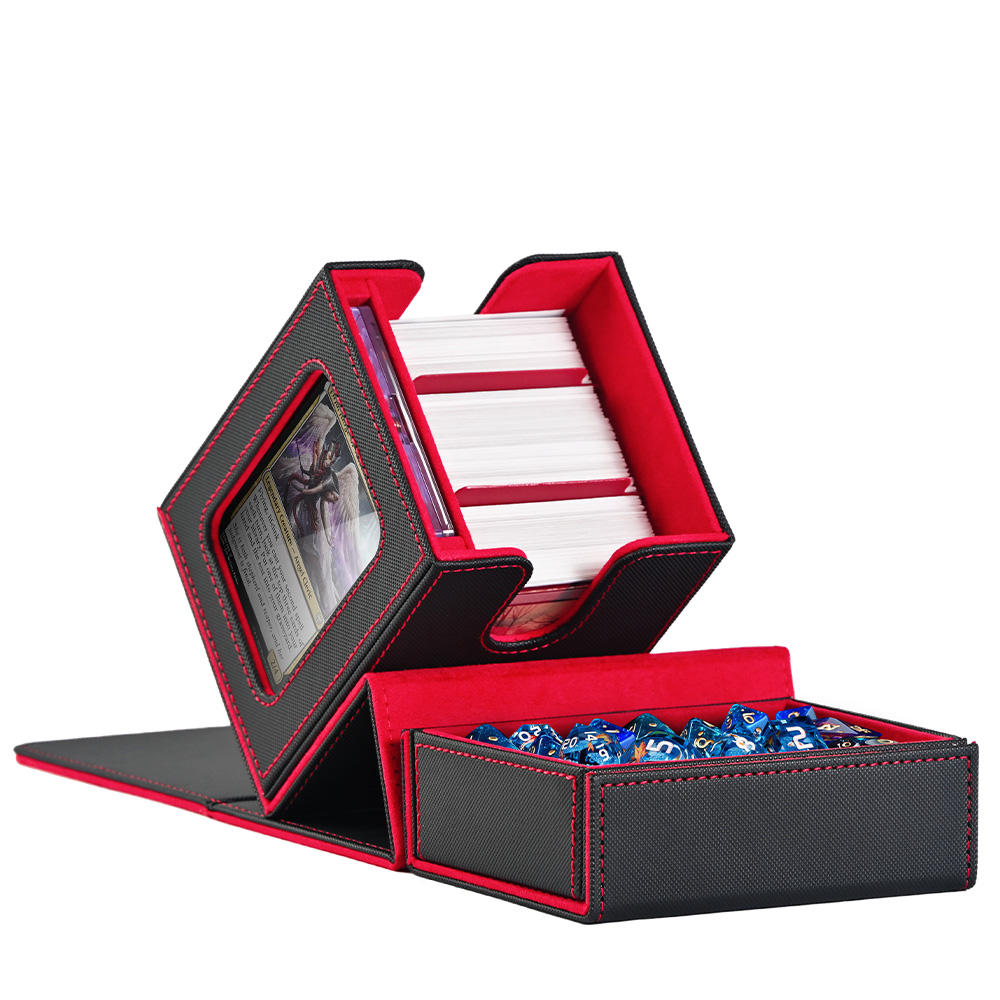 Porta Mazos Commander Premium con Ventana y Caja de Dados (12.5 x 10.4 x 12.8 cm) - Edición 2026