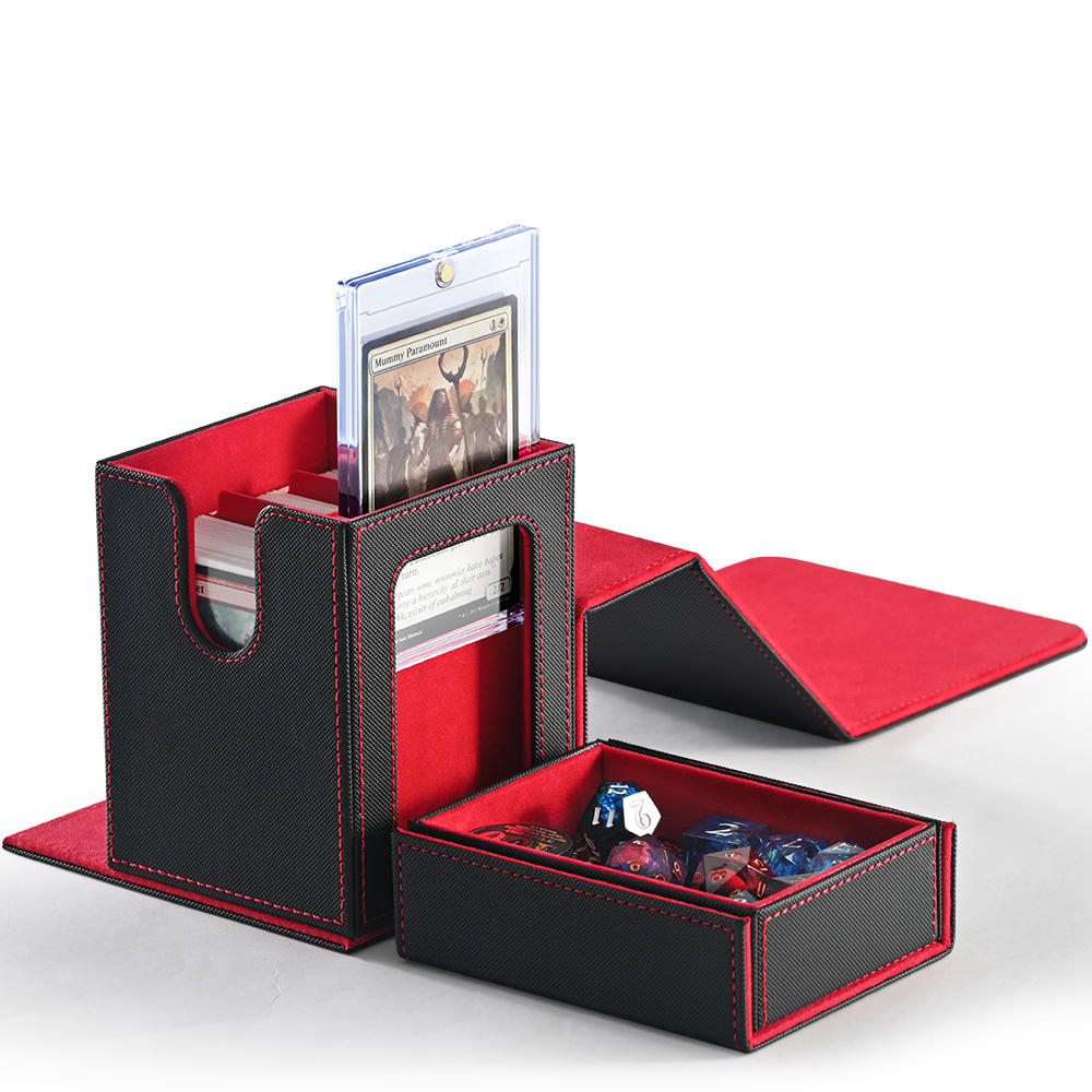 Porta Mazos Commander Premium con Ventana y Caja de Dados (12.5 x 10.4 x 12.8 cm) - Edición 2026
