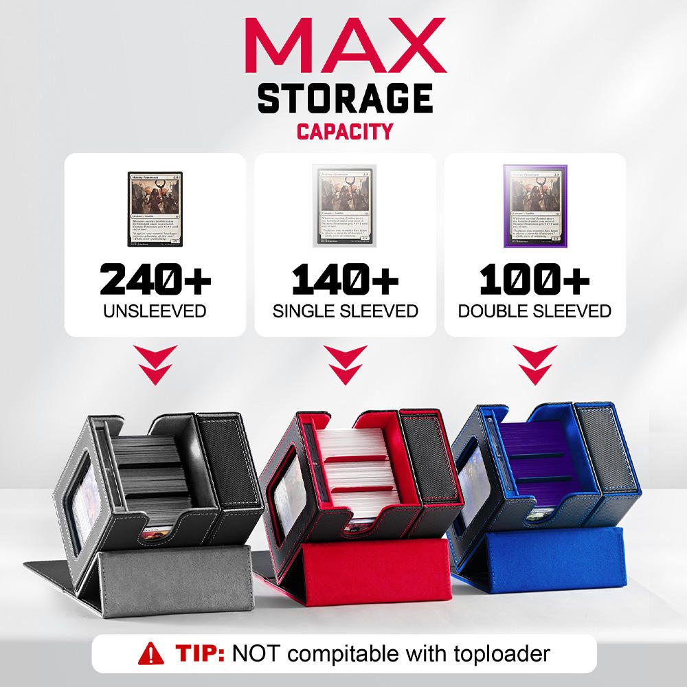 Porta Mazos Commander Premium con Ventana y Caja de Dados (12.5 x 10.4 x 12.8 cm) - Edición 2026