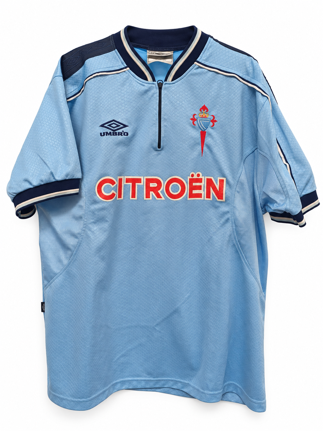 Umbro Celta de Vigo 1999-2000 Camiseta Técnica de Entrenamiento 1/4 Zip Talla XL (Citroën)