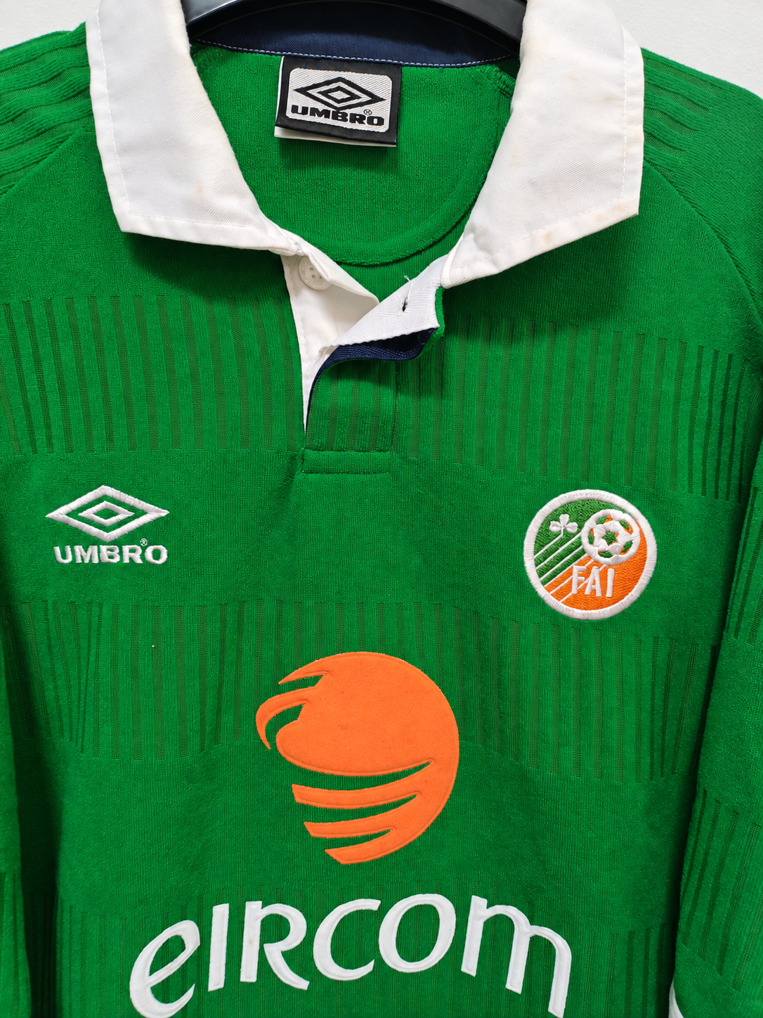 Umbro Irlanda 2000-01 Camiseta Local de Fútbol Talla L (Eircom - Made in England)