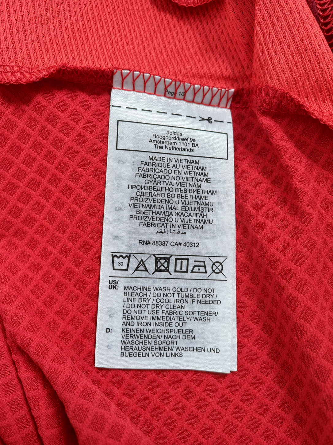 Camiseta Manchester United Local 2024/2025 Adidas Talla XL (80 cm Largo) - Código Original IU1397