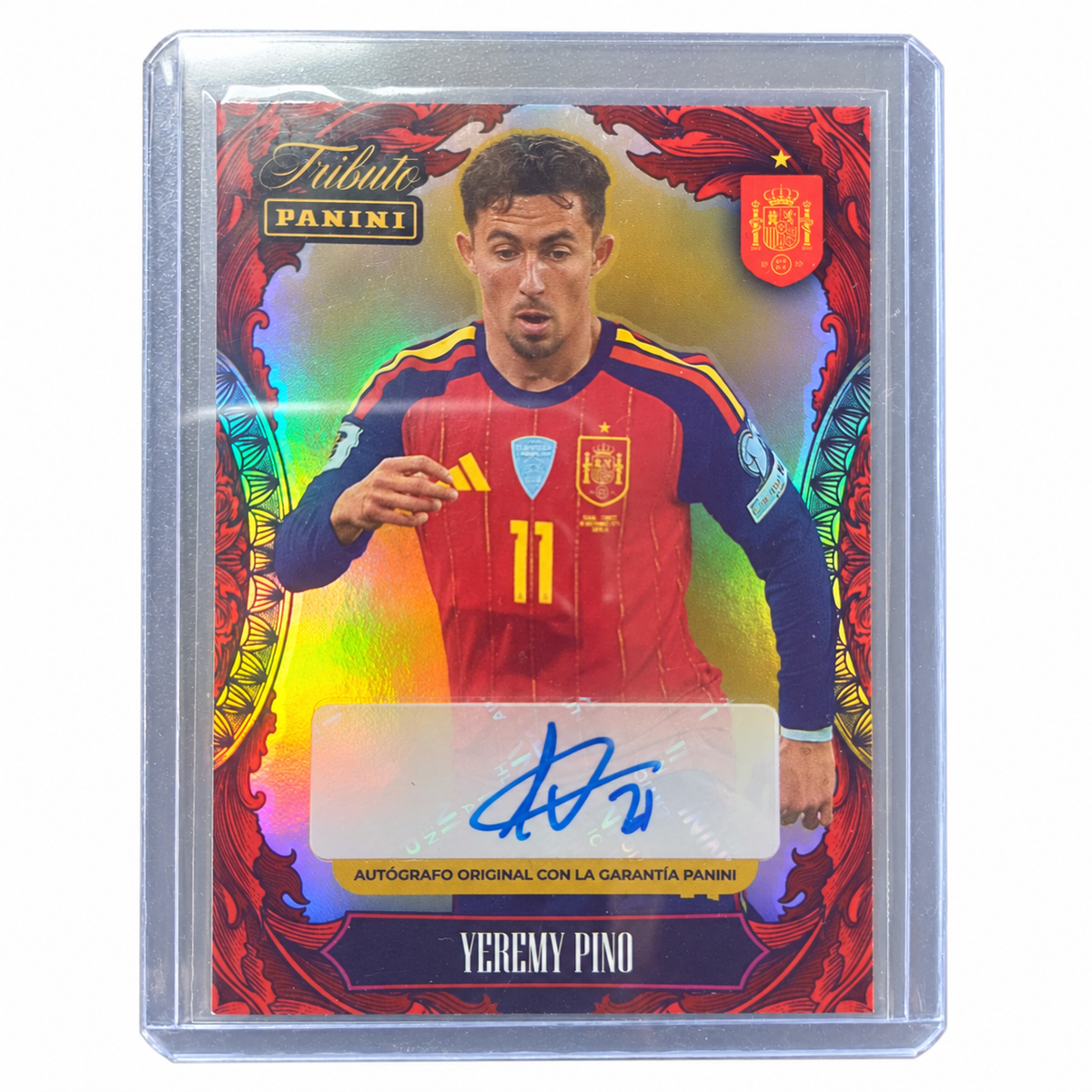 Carta Panini Tributo Selección Española: Yeremy Pino Autógrafo Original Limitado 100 Cards – EDICIÓN ULTRA RARA MINT (2026)