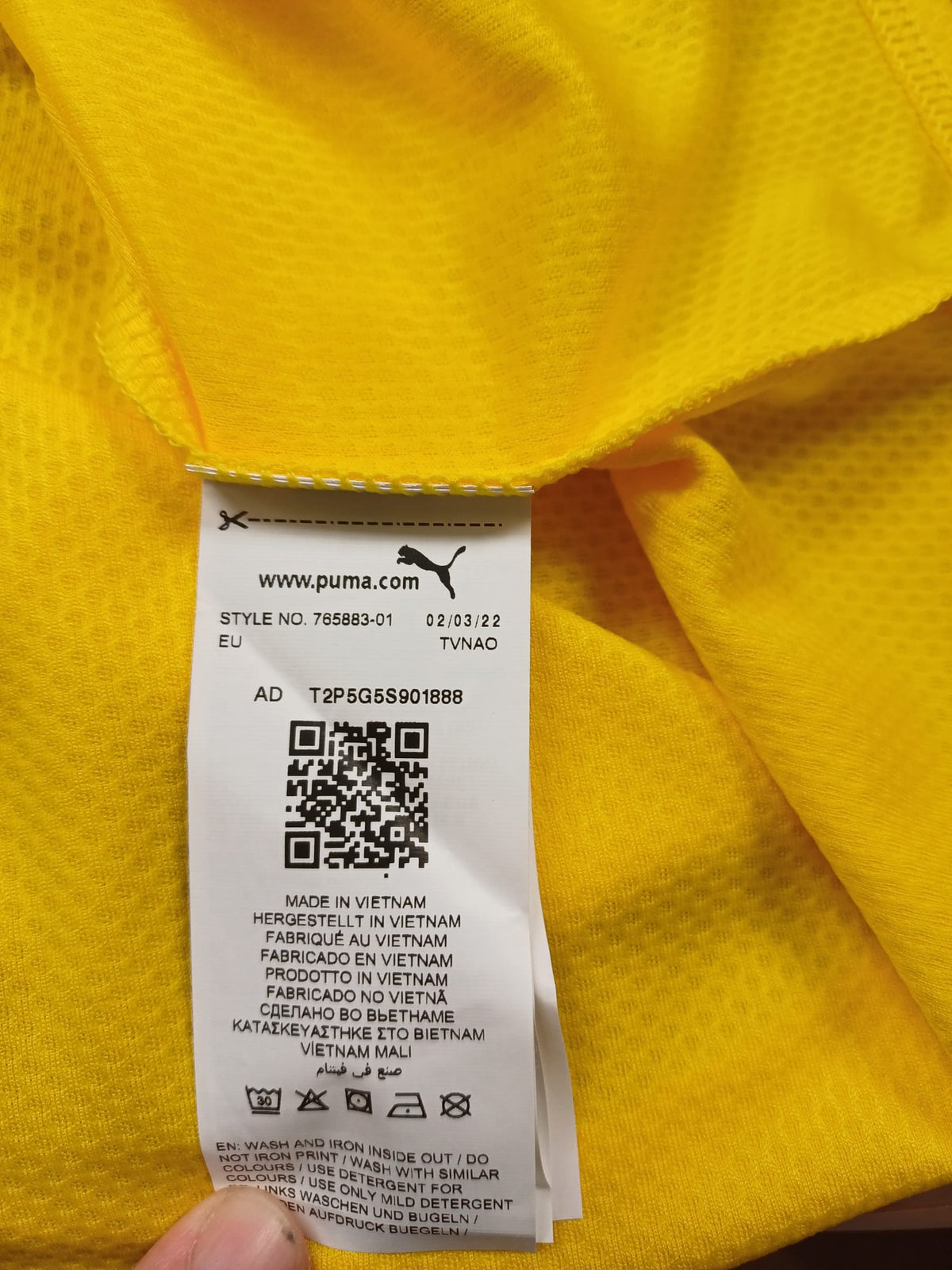 Camiseta Puma Borussia Dortmund 2022/2023 Firmada por la Plantilla (Bellingham, Reus, Brandt, Haller) - Amarilla - Talla L