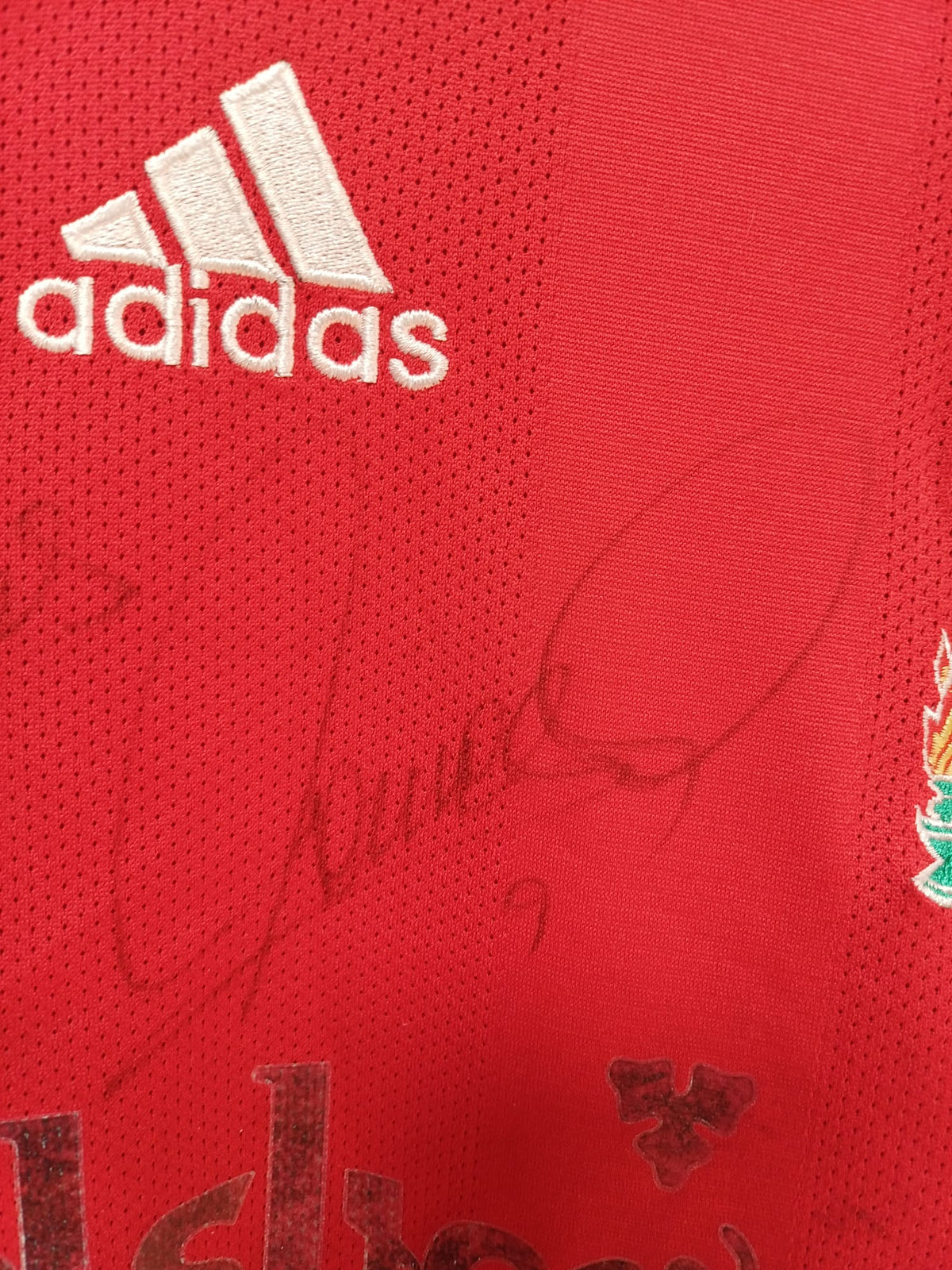 Camiseta Adidas Liverpool Primera Equipación 2008/2010 Firmada por Fernando Torres - Roja - Talla XL