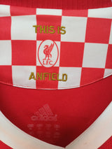 Camiseta Adidas Liverpool Primera Equipación 2008/2010 Firmada por Fernando Torres - Roja - Talla XL