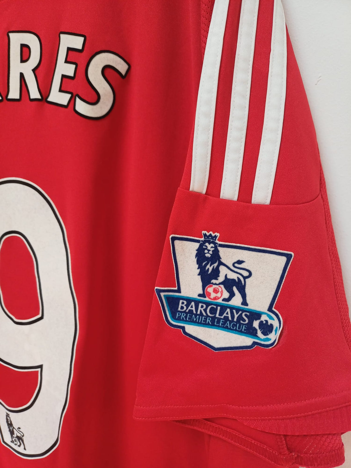 Camiseta Adidas Liverpool Primera Equipación 2008/2010 Firmada por Fernando Torres - Roja - Talla XL