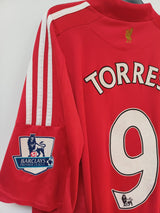 Camiseta Adidas Liverpool Primera Equipación 2008/2010 Firmada por Fernando Torres - Roja - Talla XL