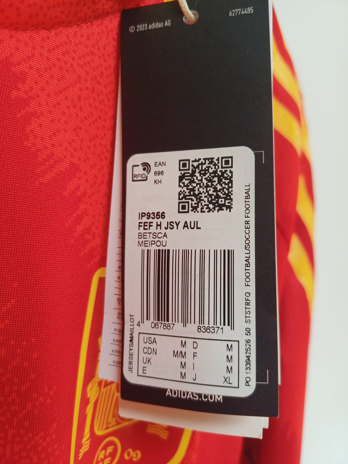 Camiseta de Fútbol Adidas España Primera Equipación 2024 Manga Larga Authentic - Lamine Yamal #19 - Talla M
