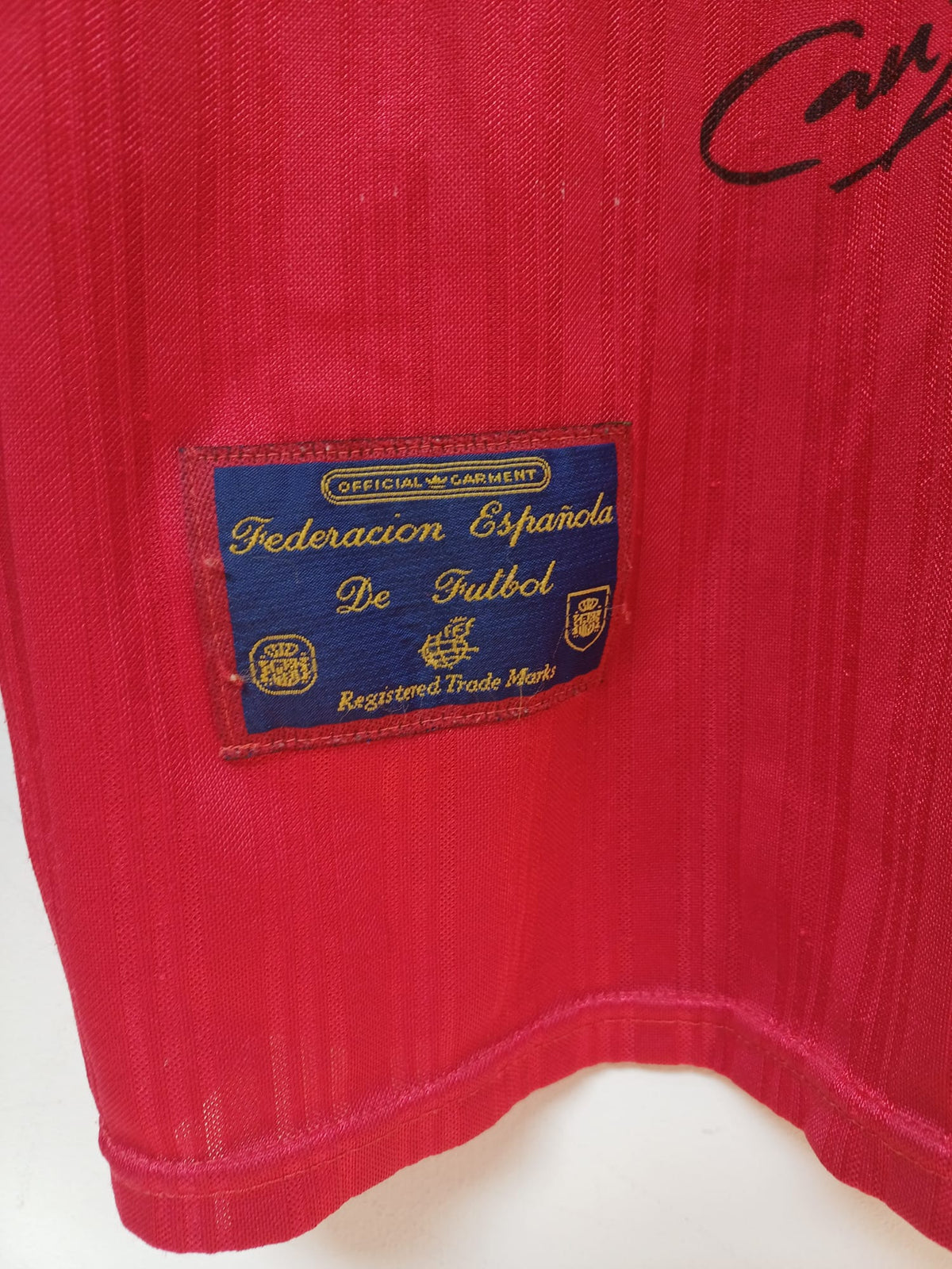 Camiseta España Eurocopa 1996 Adidas Vintage - Edición Especial Firmas Serigrafiadas Talla XL (75 cm Largo)