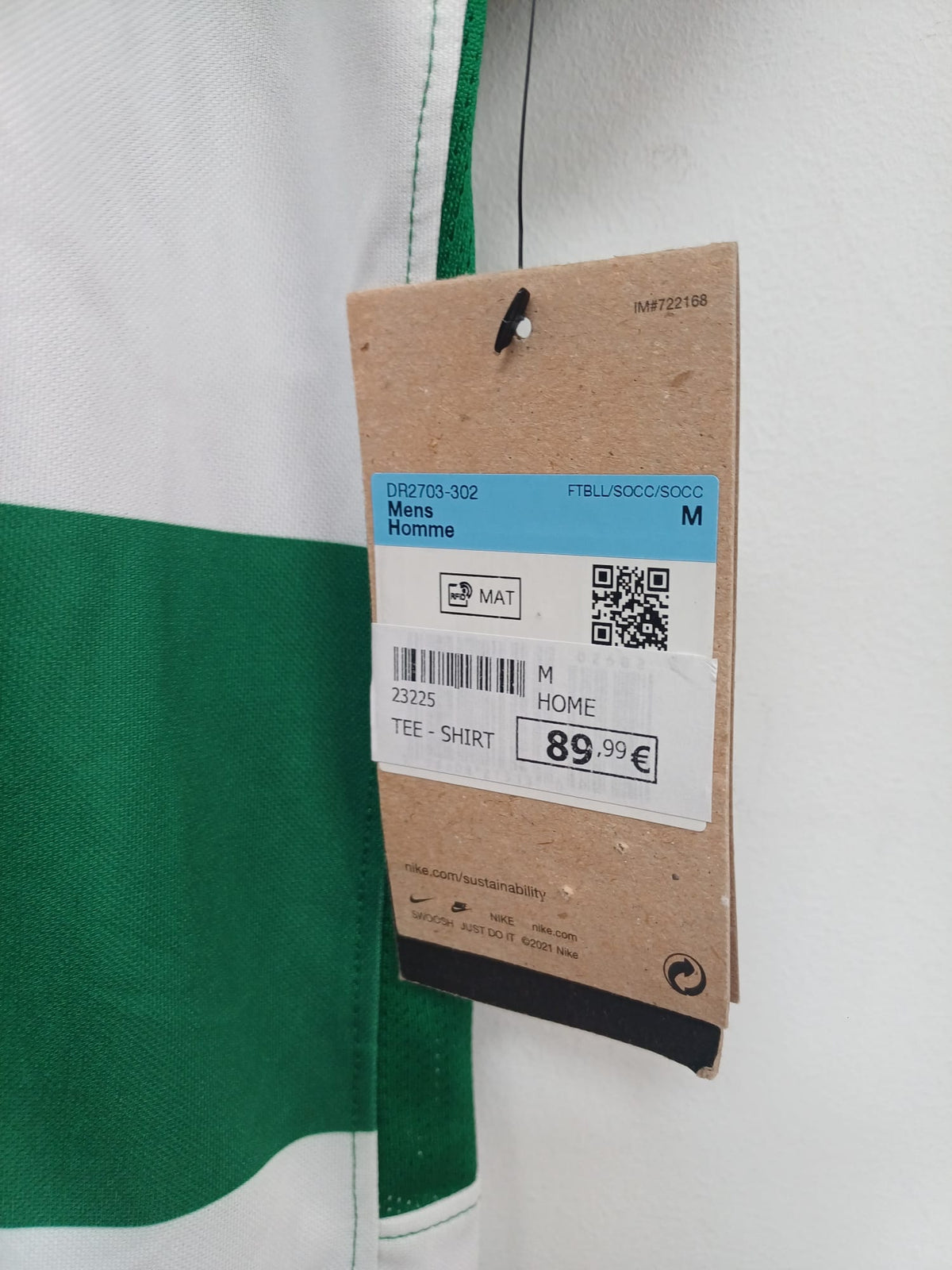 Camiseta Sporting de Portugal Local 2023/2024 Nike Talla M (74 cm Largo) - Código Original DR2703-302