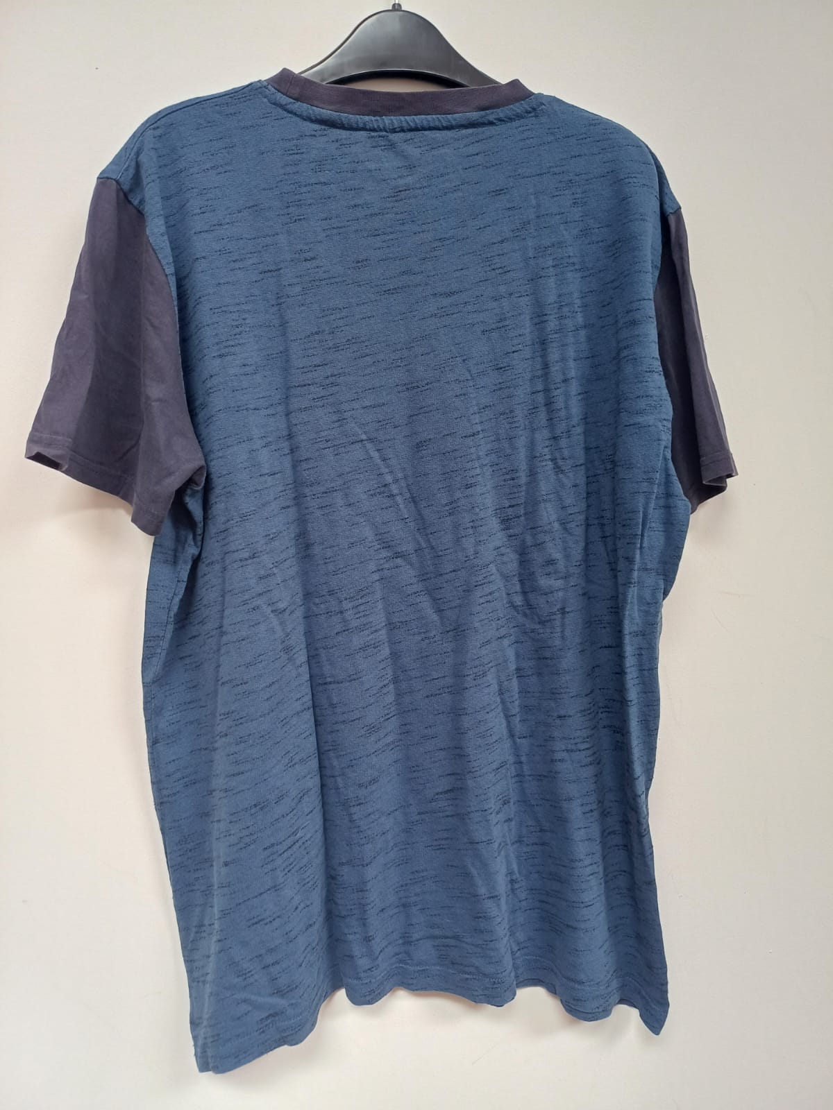 Paris Saint-Germain FC Official Merchandise Camiseta de Moda Slub Melange Talla L (Azul / Gris)