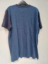 Paris Saint-Germain FC Official Merchandise Camiseta de Moda Slub Melange Talla L (Azul / Gris)