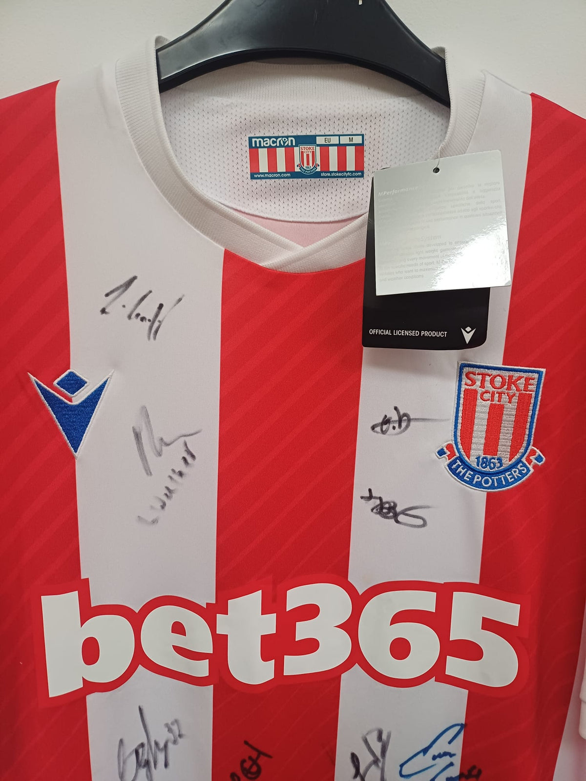 Camiseta Stoke City 2019/20 Local - Firmada por la Plantilla - Talla M