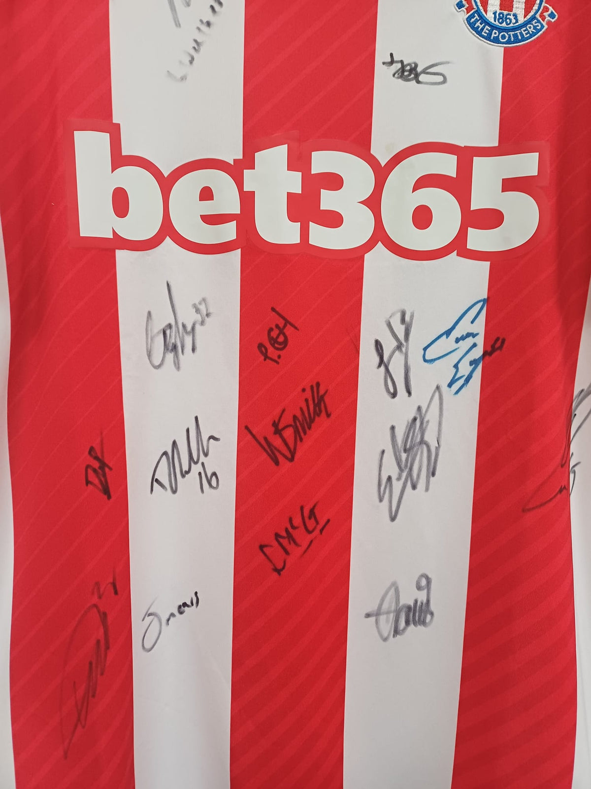 Camiseta Stoke City 2019/20 Local - Firmada por la Plantilla - Talla M