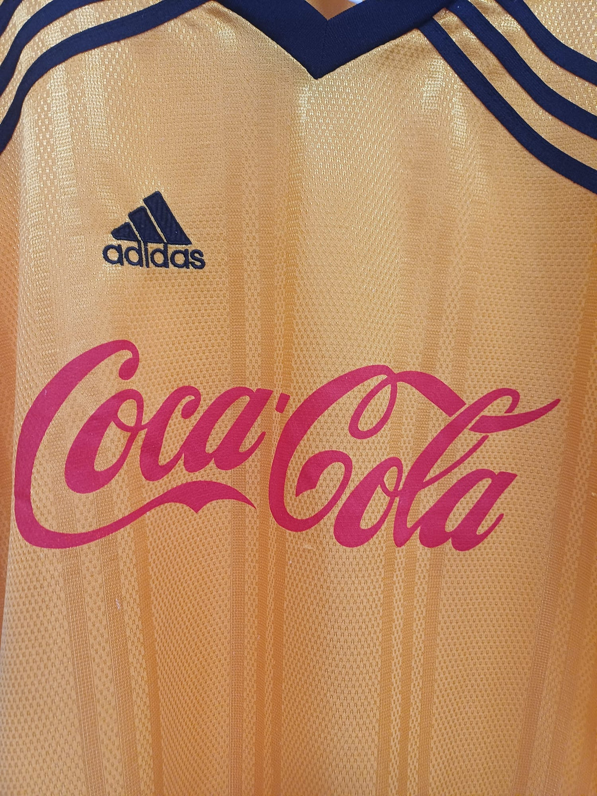 Camiseta Vintage Adidas x Coca-Cola Años 90 - Amarilla - Talla M