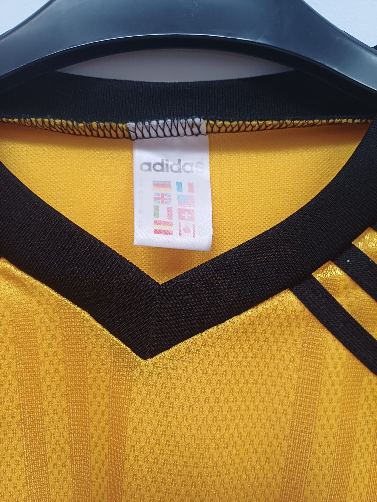 Camiseta Vintage Adidas x Coca-Cola Años 90 - Amarilla - Talla M