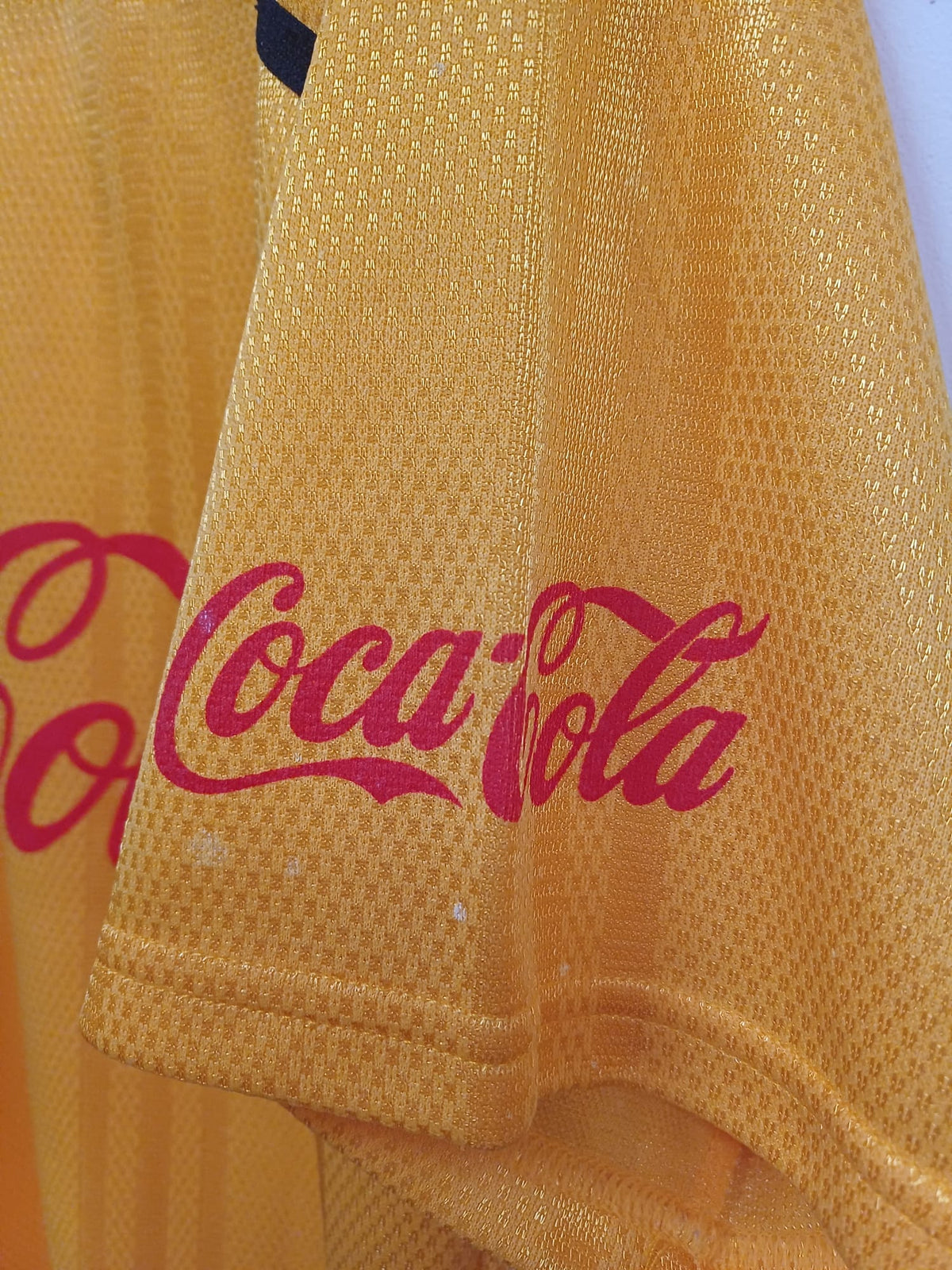 Camiseta Vintage Adidas x Coca-Cola Años 90 - Amarilla - Talla M