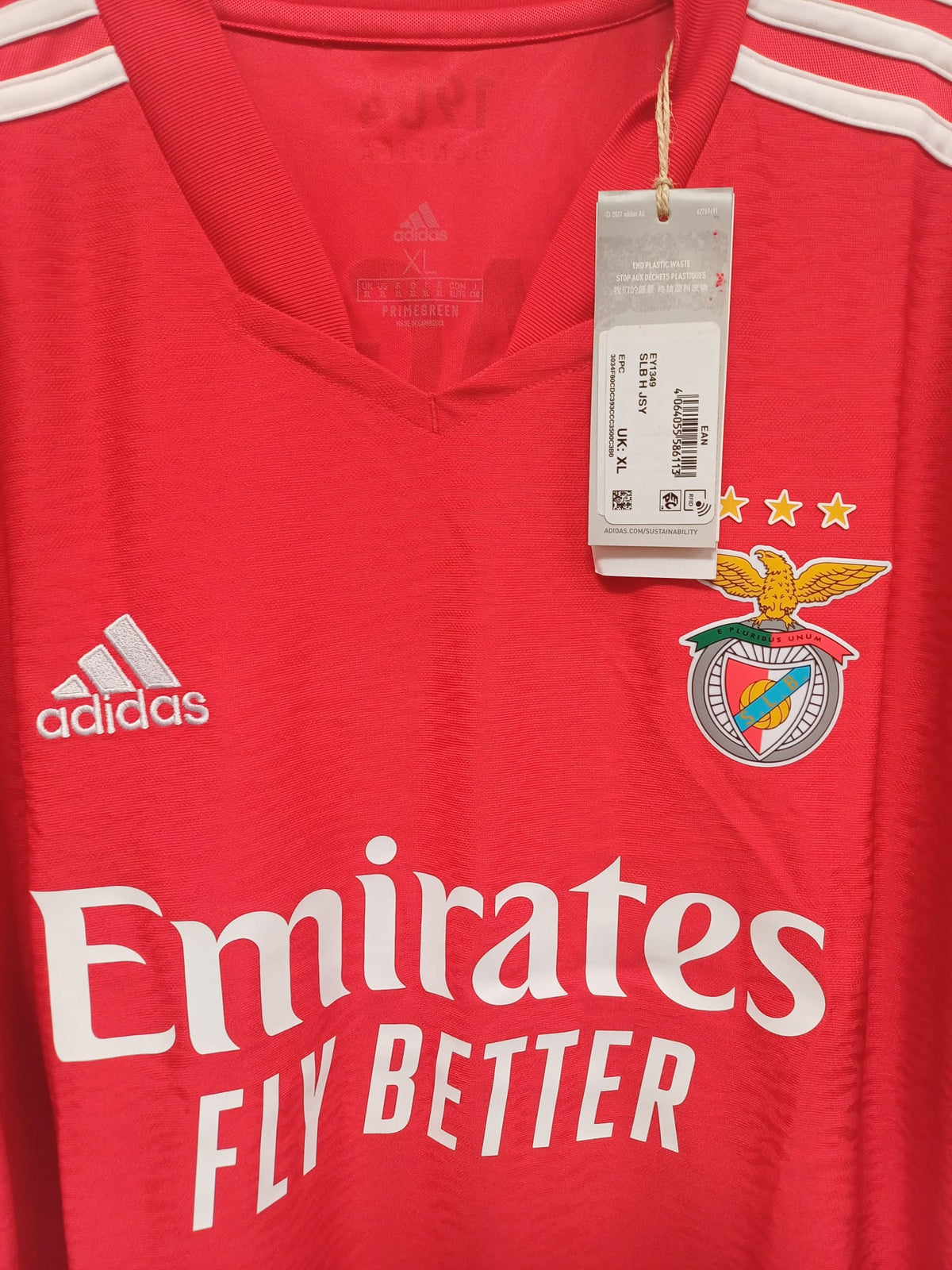 Camiseta Benfica Local 2021/2022 Adidas Talla XL (80 cm Largo) - Código Original GT9666