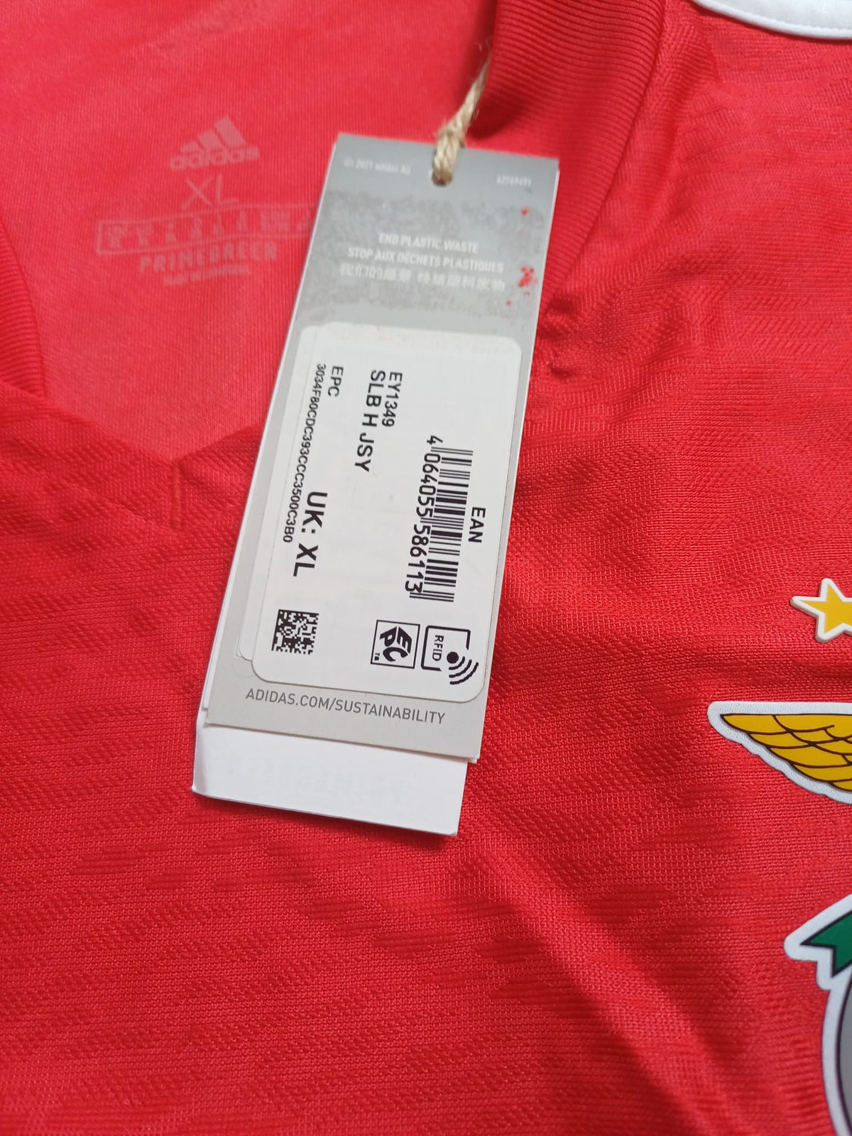 Camiseta Benfica Local 2021/2022 Adidas Talla XL (80 cm Largo) - Código Original GT9666