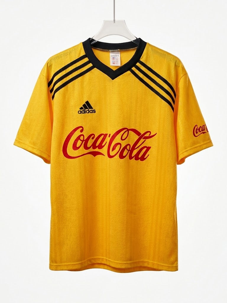 Camiseta Vintage Adidas x Coca-Cola Años 90 - Amarilla - Talla M