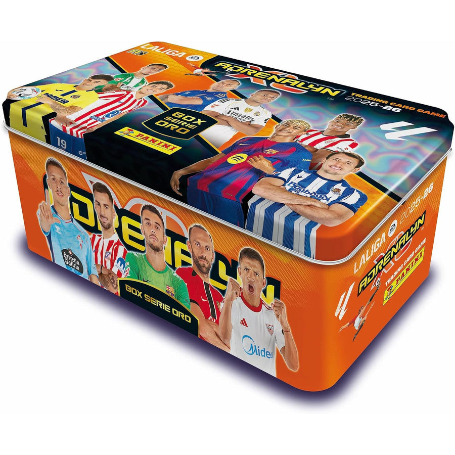 Lata Tin Box Serie Oro Panini Adrenalyn XL LALIGA 2025/26 – Gran Caja Metálica Cartas Fútbol Especiales NUEVA