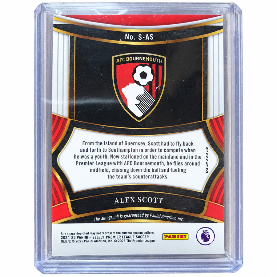 Carta Panini Select Premier League 2024/25: Alex Scott Premier League Signatures Autograph Card (Bournemouth)