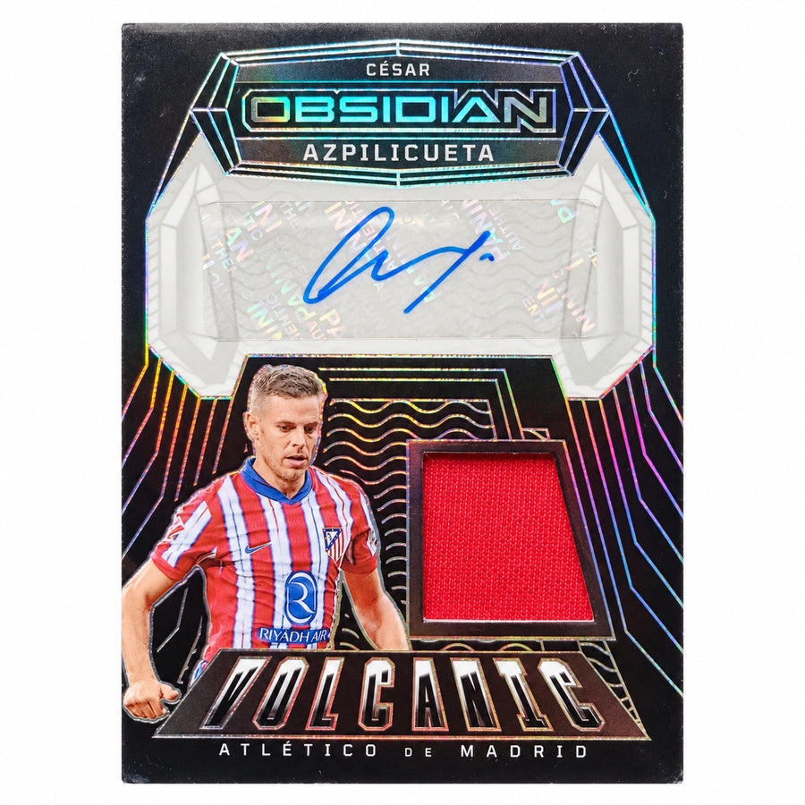 Carta Panini Obsidian Soccer 2023/24: César Azpilicueta Volcanic Materials Autograph Patch #033/199 (Atlético de Madrid) – EDICIÓN LIMITADA SERIADA MINT