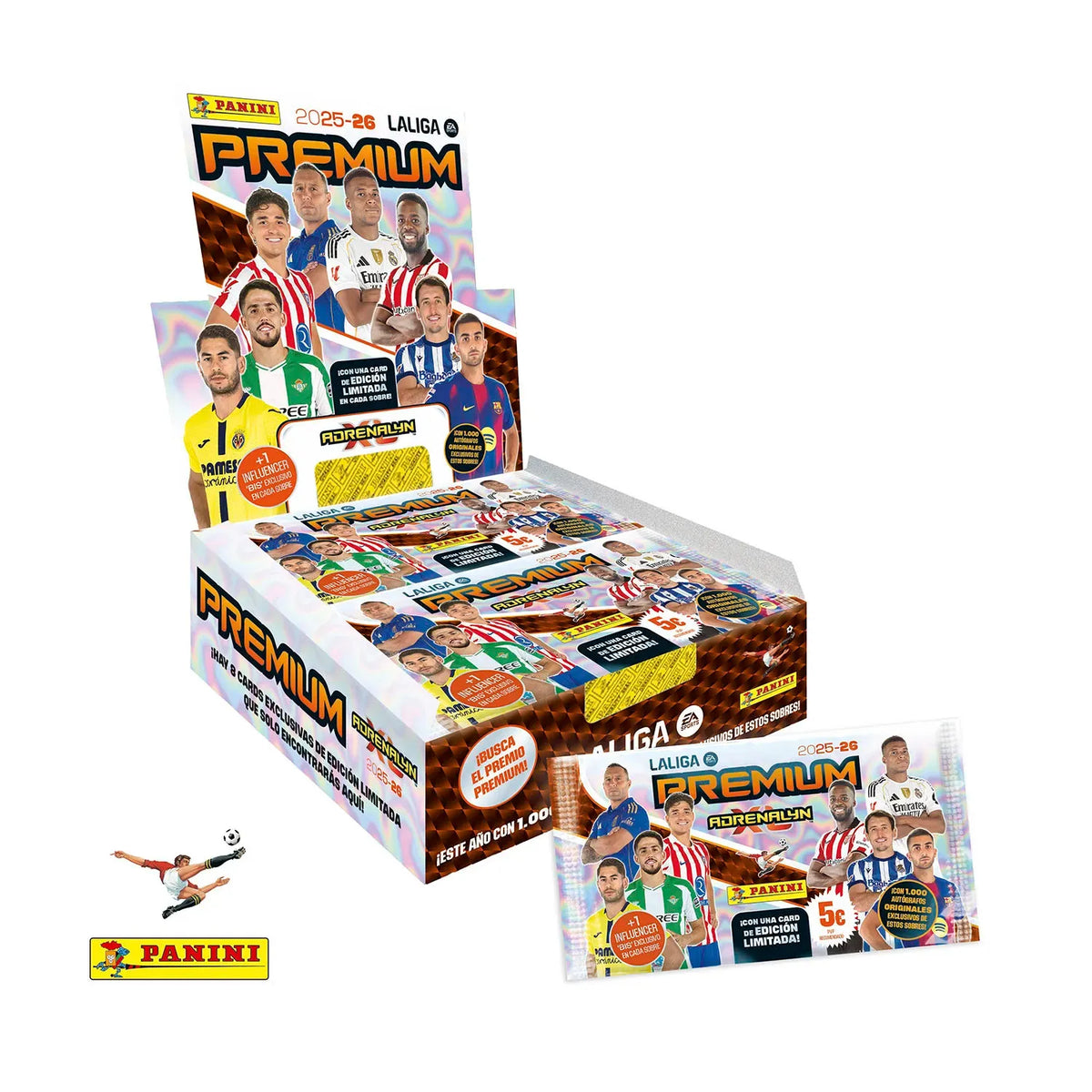 Caja Premium Panini Adrenalyn XL LaLiga 2025-26 (20 Sobres Especiales) - Precintada
