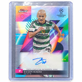 Carta Topps Finest UCL & UEL 2023/24: Daizen Maeda Base Card Autograph Variation (Celtic FC)