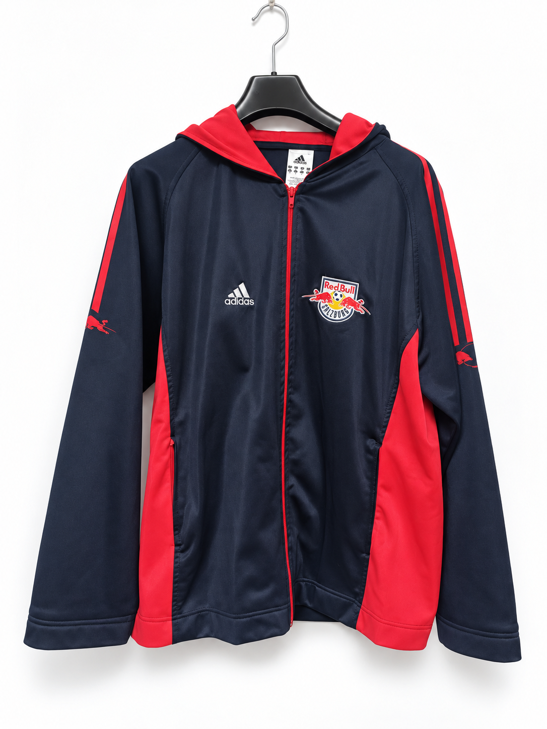 Adidas FC Red Bull Salzburg Chaqueta con Capucha Oficial Talla XL (Azul Marino / Rojo)