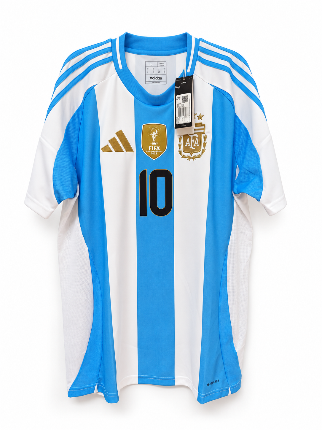 Camiseta Argentina Local Copa América 2024 Adidas Messi #10 Talla L (76 cm Largo) - Código Original IP8409