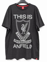 Liverpool FC Official Merchandise Camiseta de Moda This Is Anfield Talla XL (Negro / Gris)
