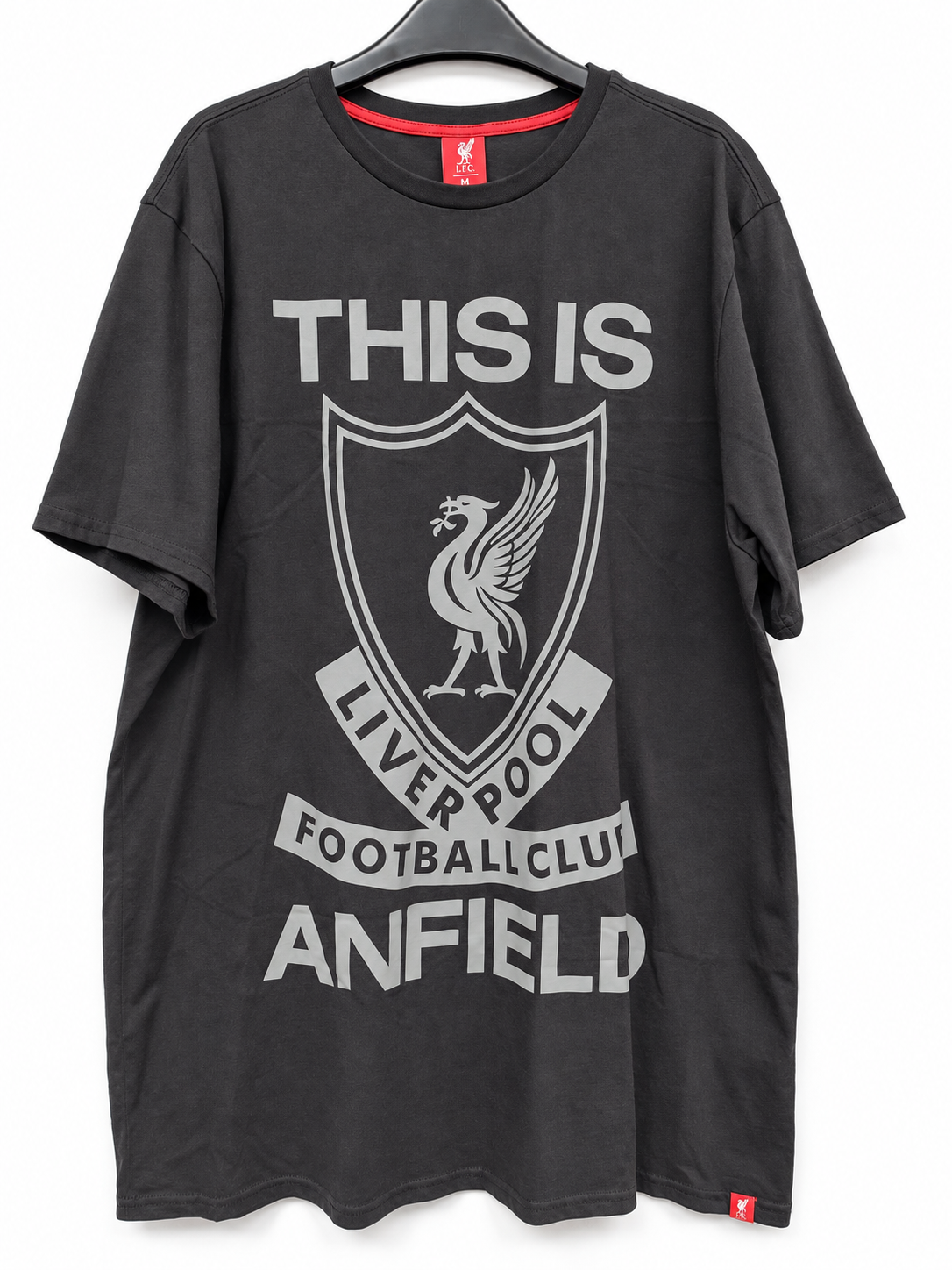 Liverpool FC Official Merchandise Camiseta de Moda This Is Anfield Talla XL (Negro / Gris)
