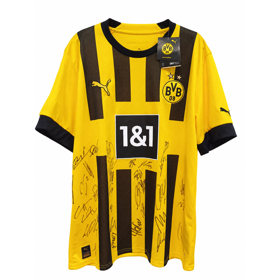 Camiseta Puma Borussia Dortmund 2022/2023 Firmada por la Plantilla (Bellingham, Reus, Brandt, Haller) - Amarilla - Talla L