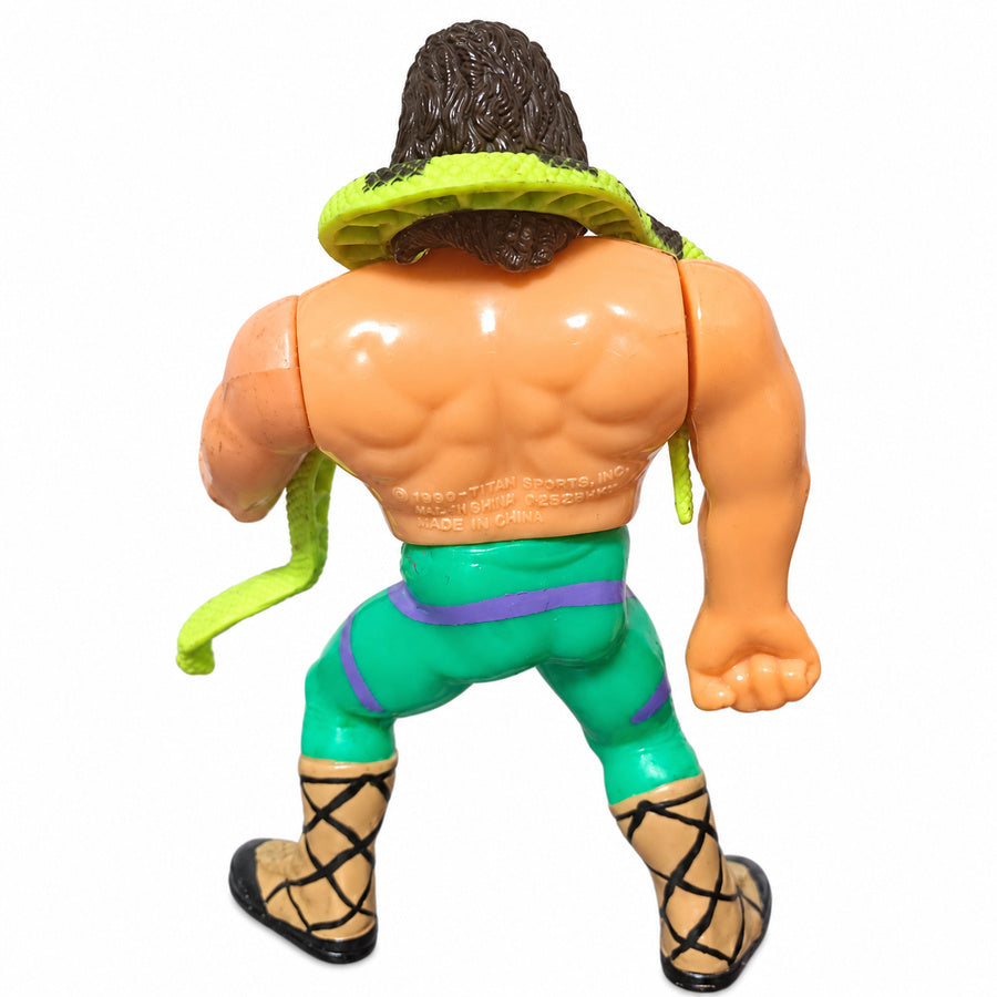 Figura WWF Hasbro 1990: Jake The Snake Roberts Serie 1 con Serpiente Repro