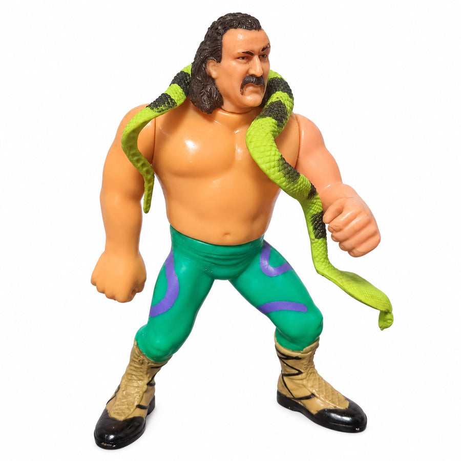 Figura WWF Hasbro 1990: Jake The Snake Roberts Serie 1 con Serpiente Repro