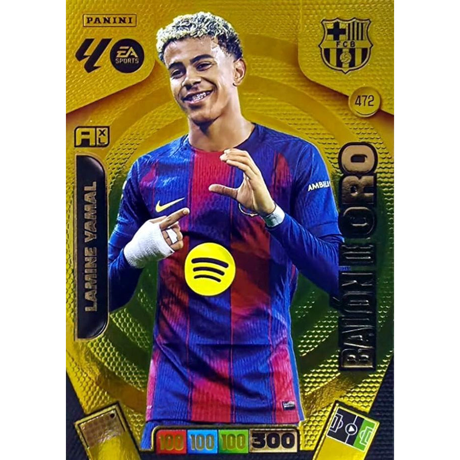Carta Lamine Yamal Panini Adrenalyn XL LaLiga 2025/26 – Balón de Oro #472 (Año 2025)