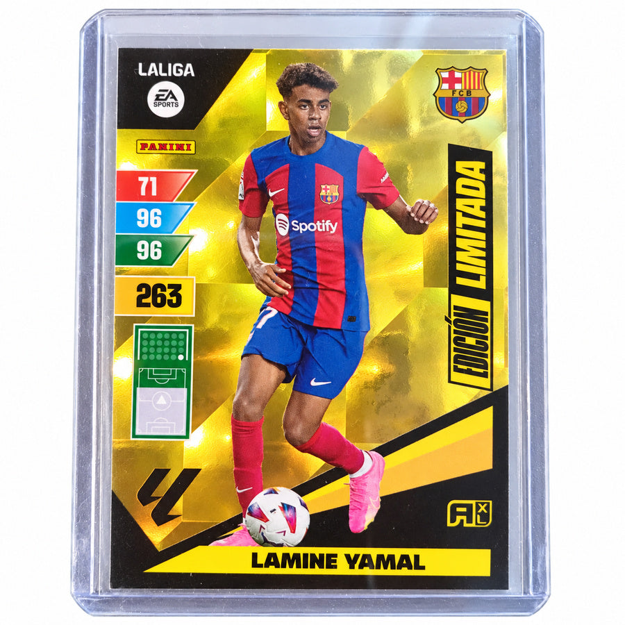 Carta Panini Adrenalyn XL LaLiga 2023/24: Lamine Yamal Rookie Card Edición Limitada (FC Barcelona)