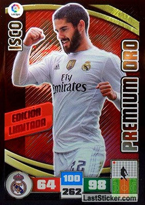 EL22 · Isco · Real Madrid · Edición Limitada · Sobre Premium Oro - Panini Adrenalyn XL Liga BBVA 2015-16