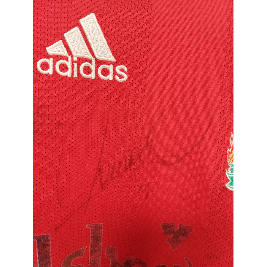 Camiseta Adidas Liverpool Primera Equipación 2008/2010 Firmada por Fernando Torres - Roja - Talla XL