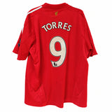 Camiseta Adidas Liverpool Primera Equipación 2008/2010 Firmada por Fernando Torres - Roja - Talla XL
