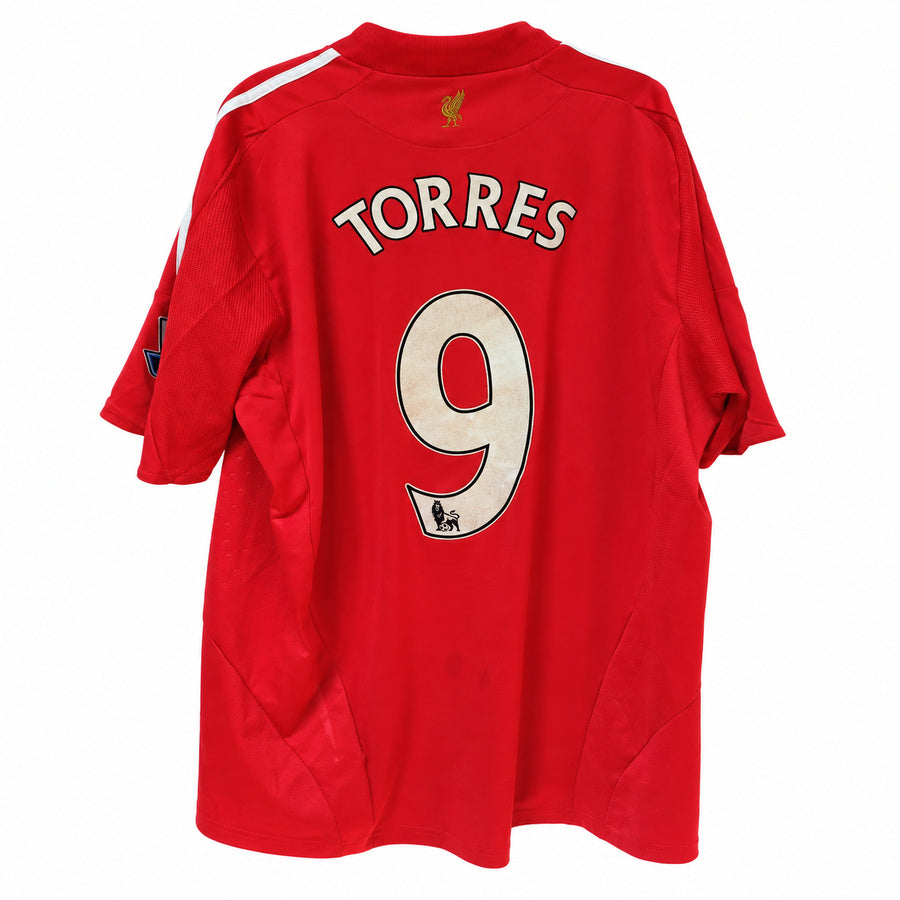 Camiseta Adidas Liverpool Primera Equipación 2008/2010 Firmada por Fernando Torres - Roja - Talla XL