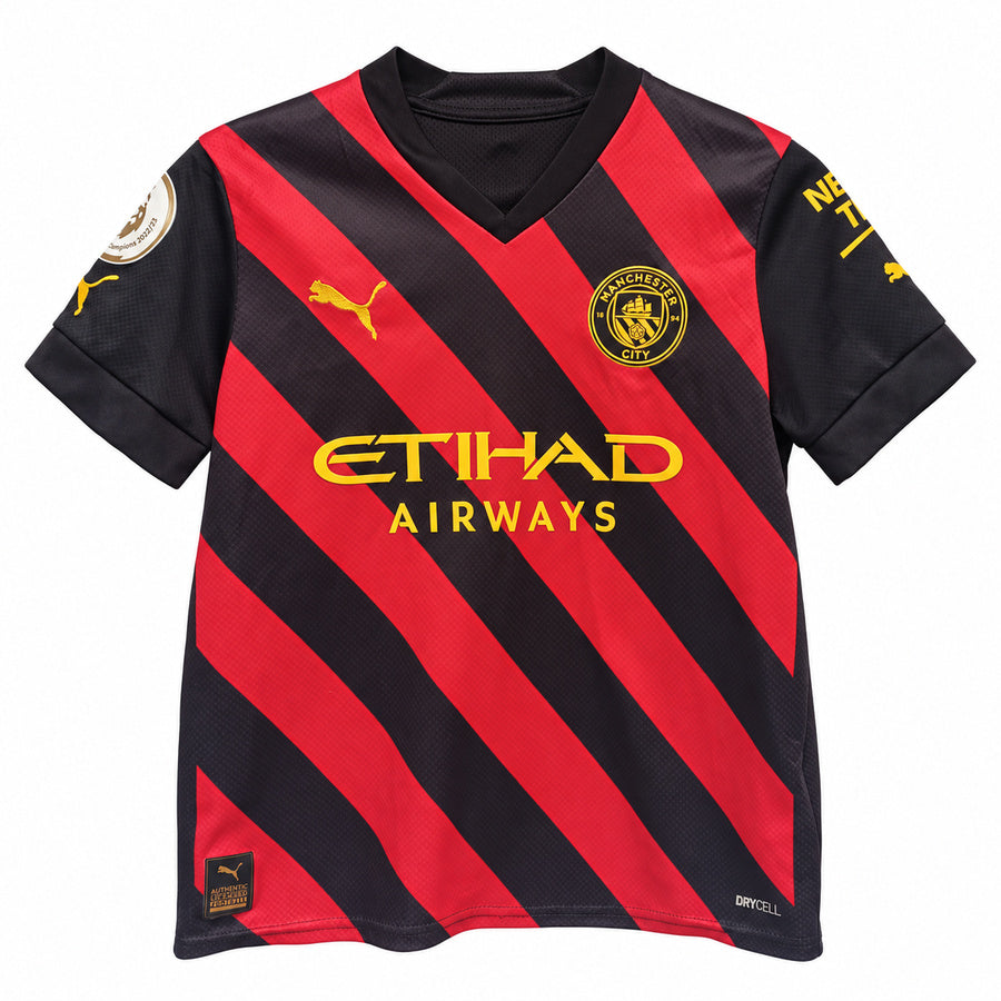 Mini Kit Infantil Puma Manchester City De Bruyne 17 Segunda Equipación - Talla 9-10 Años (Año 2022)