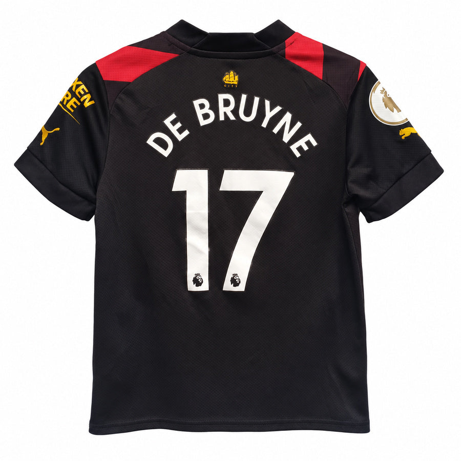 Mini Kit Infantil Puma Manchester City De Bruyne 17 Segunda Equipación - Talla 9-10 Años (Año 2022)